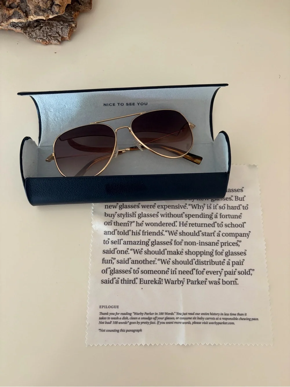 Warby Parker Aviator Sunglasses with Case